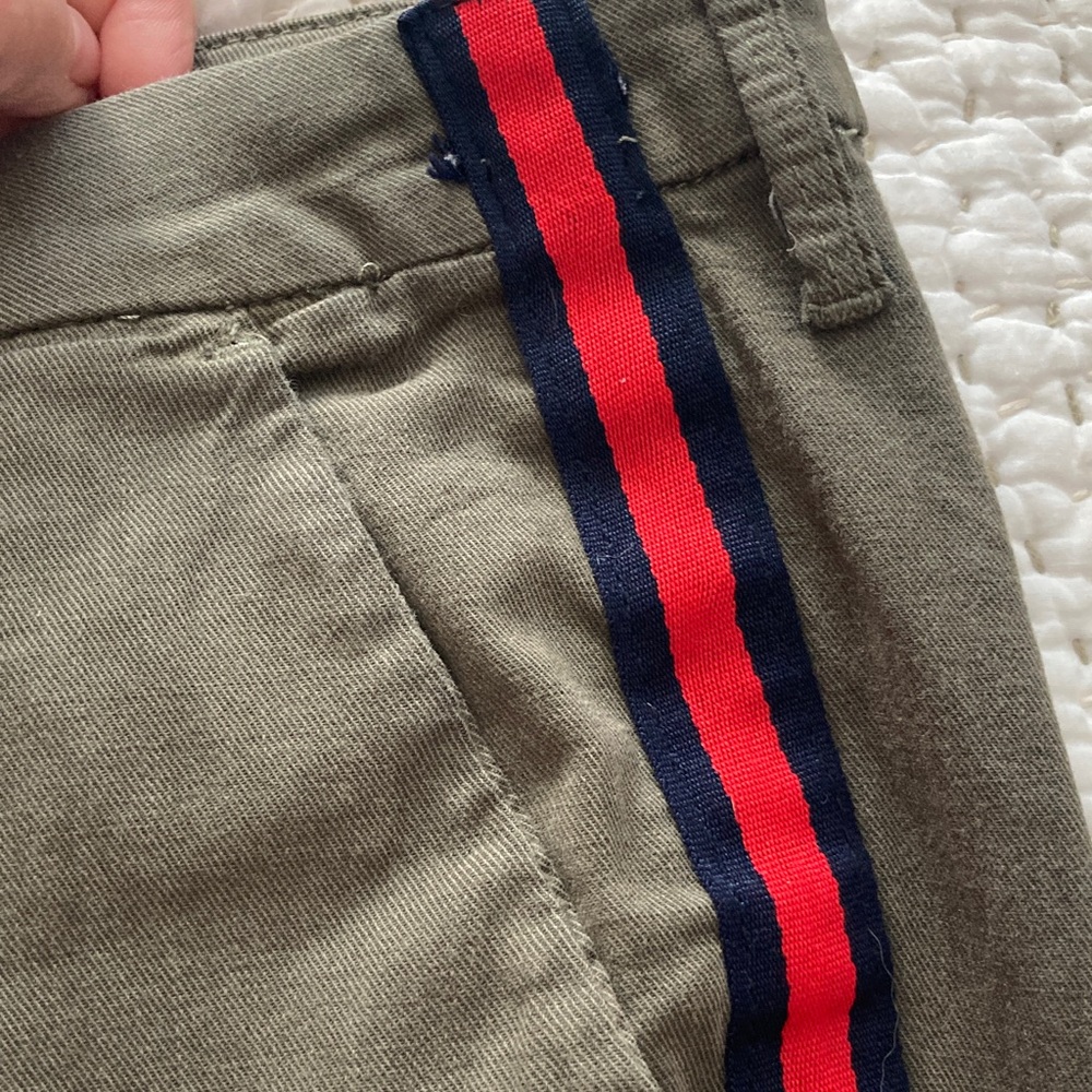 Pistola Olive Green Mossy Red Navy Stripe Ankle Jeans Womens Sz 29 Cotton Blend - Picture 3 of 8